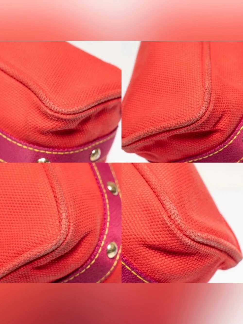LOUIS VUITTON Cabas Antigua MM Red Purple Tote EUC